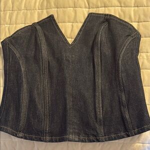Chic dark Denim Bustier Top